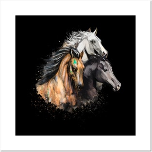 3 Horses Horse Animal Lover Horseman Equestrian Riding Posters and Art